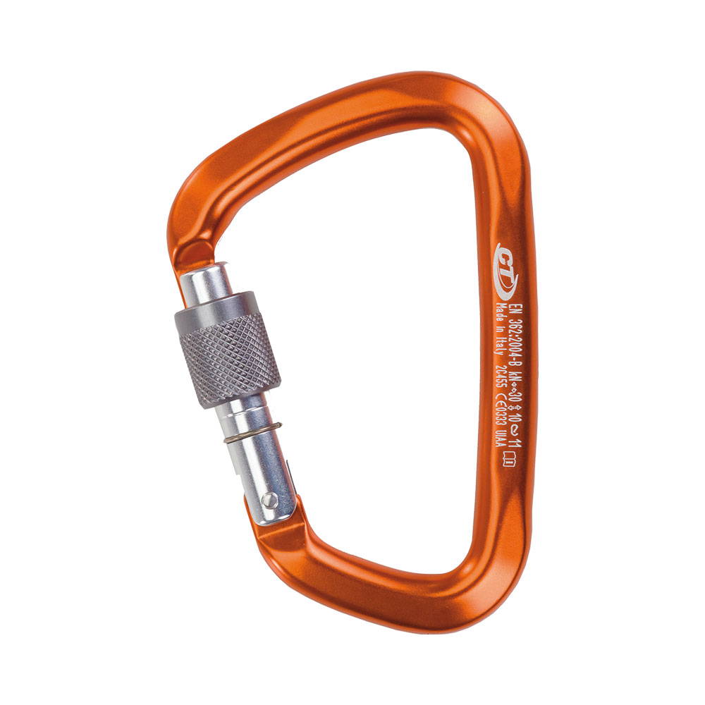 CT 30kN Large screwgate light alloy aluminium karabiner (Orange) F.R