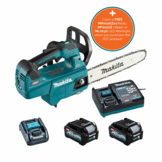 Makita UC003GD201 40V Max XGT Brushless battery top handled chainsaw (12" bar & chain) Kit (with 2 x batteries & charger))