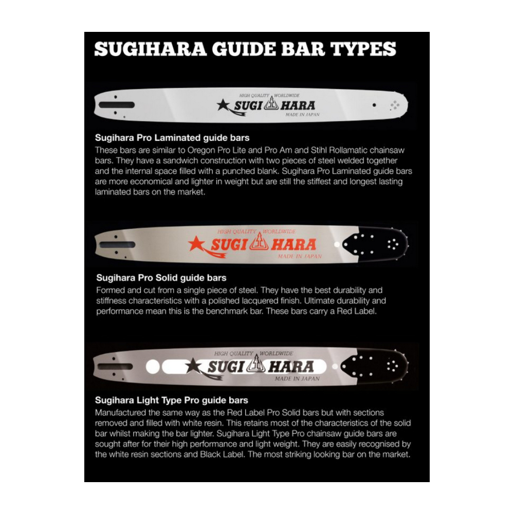 Sugihara .325″ .063 Solid Pro chainsaw bar Stihl mount F.R. Jones & Son