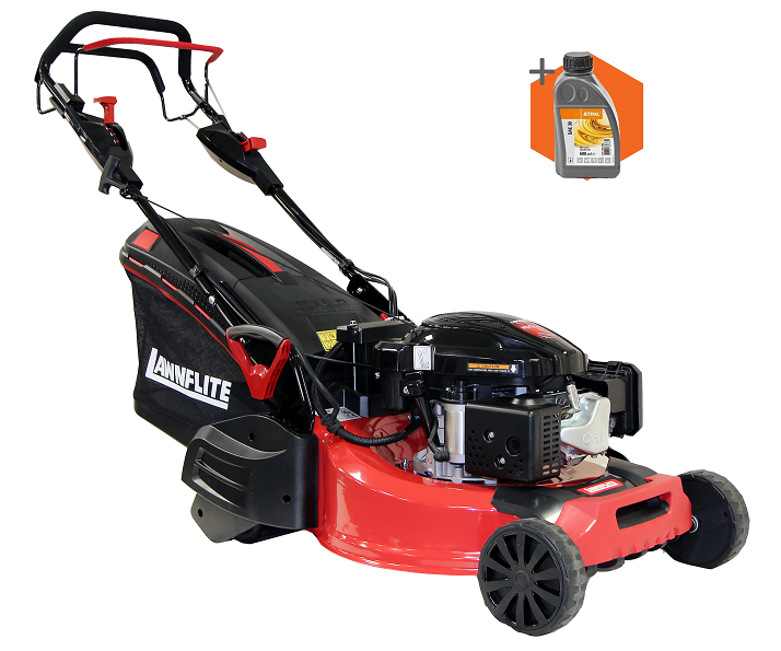 Lawnflite LRM21PDRES petrol self propelled rear roller lawn mower (21″ cut) FR Jones and Son